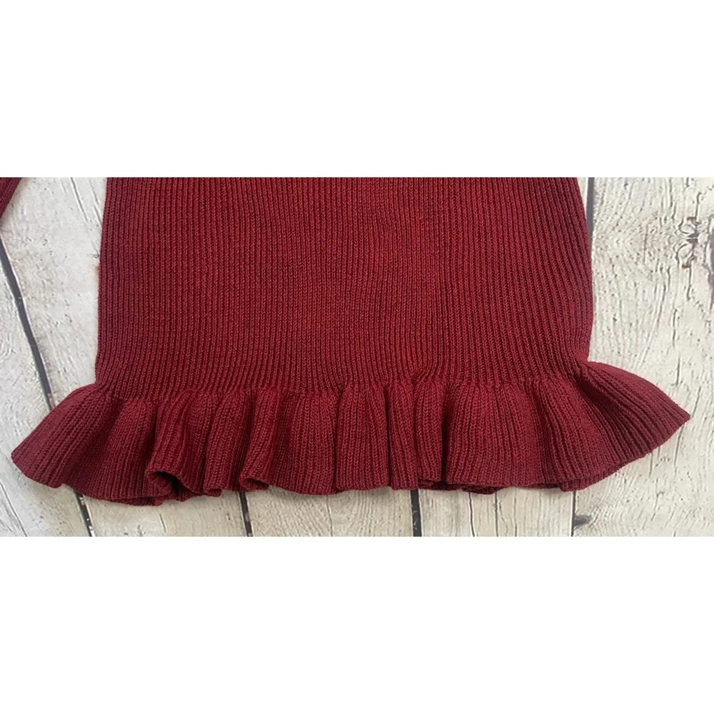 Jessica Simpson Maroon Gemma Knit Sweater